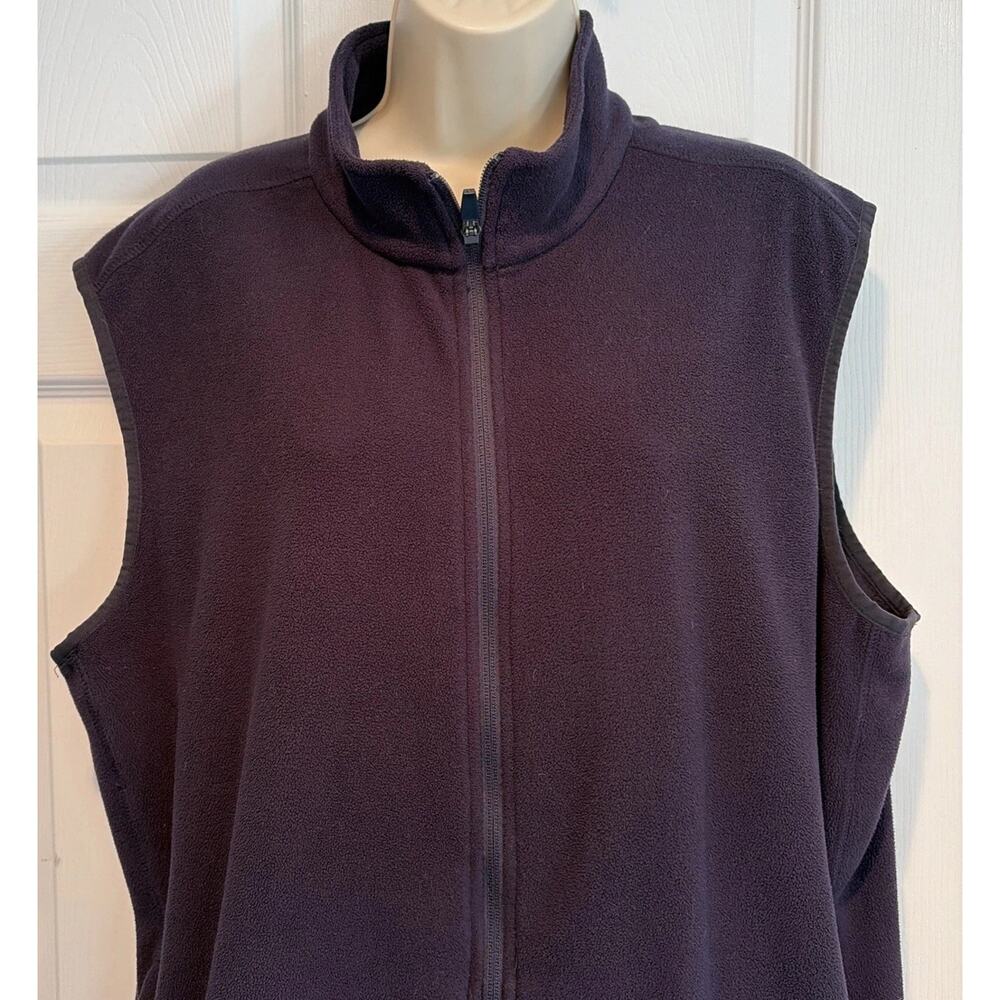 Lands End fleece Vest Oeko Tex Men’s Sz XL Full Zip Fleece Outdoor Jacket Navy